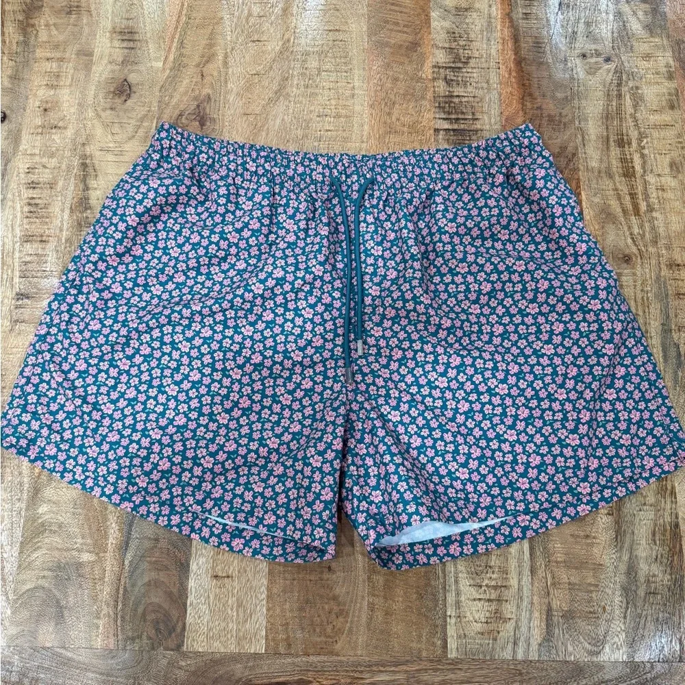 Southern Marsh Navy Shorts with Pink Floral Print